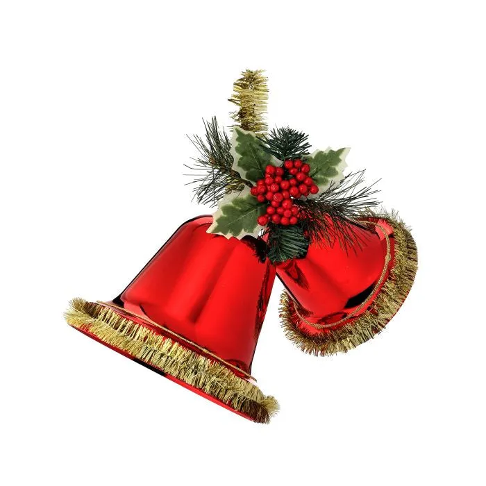 9.5" Retro 50's Bell w/Tinsel and Pine