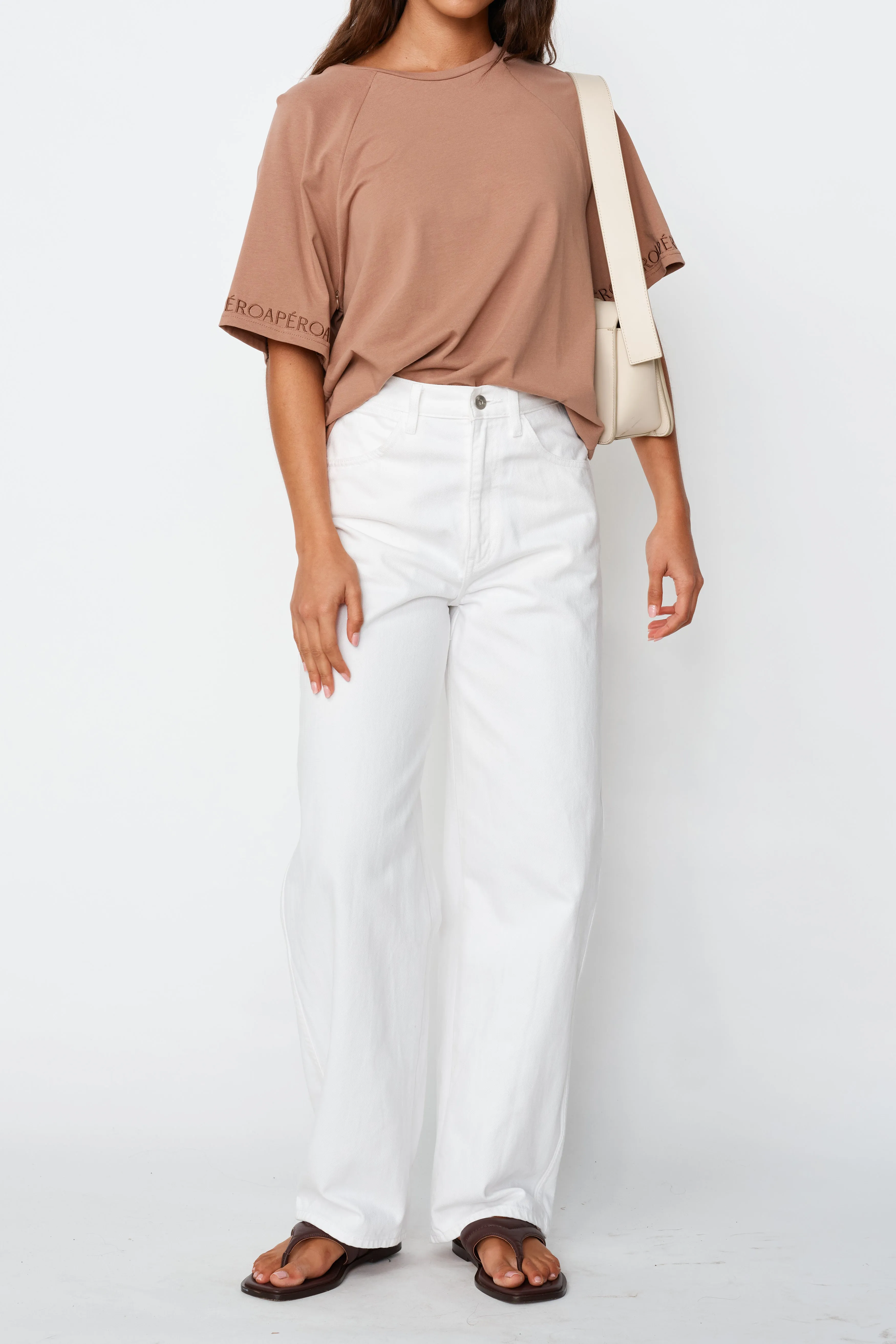 Apéro Logo Sleeve Box-Cut Tee - Mocha