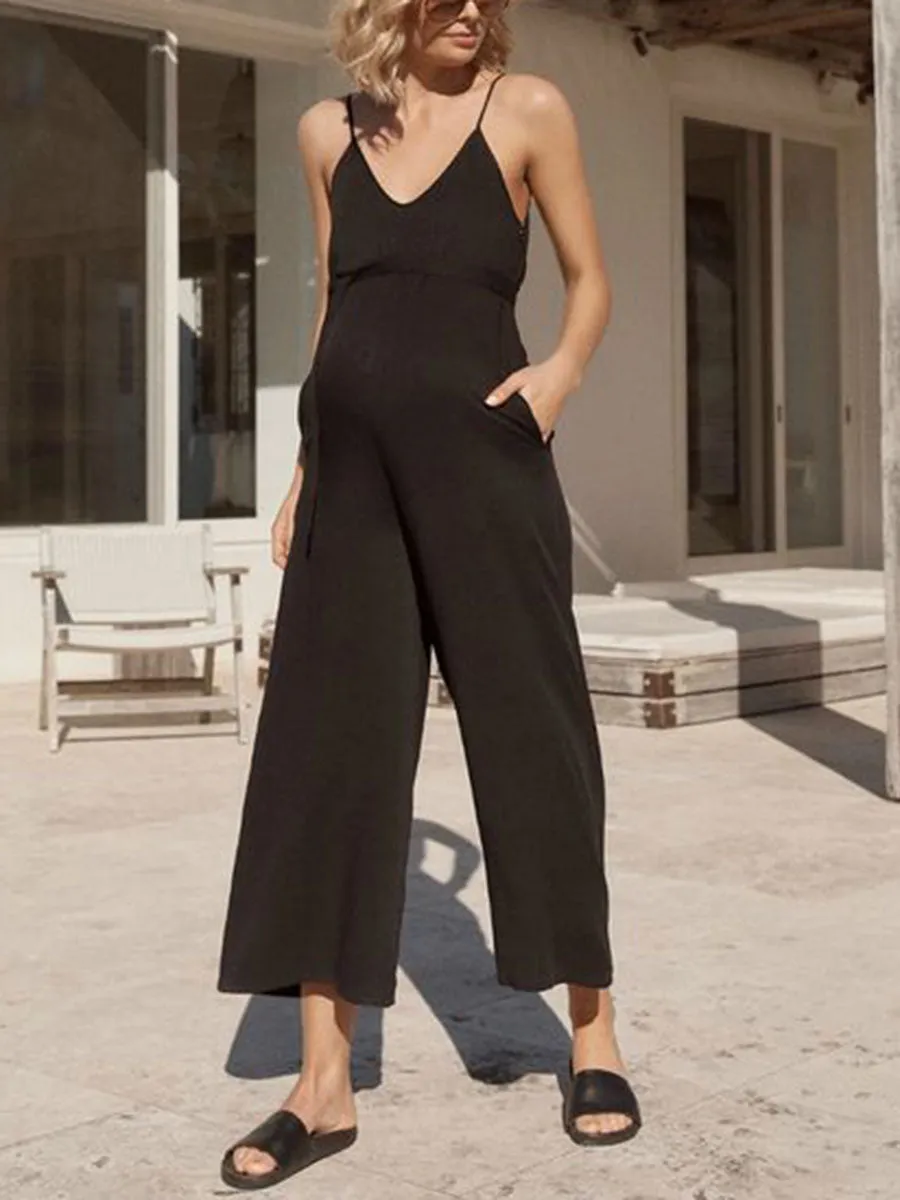Camisole Wide Leg Trousers Maternity Jumpsuit