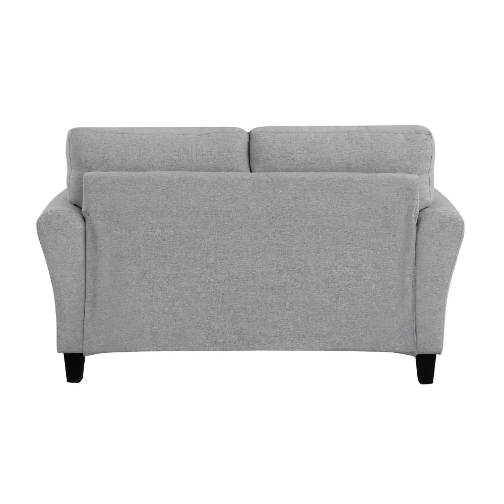 Engi 58" Loveseat, Gray Polyester, Attached Back Cushion By Casagear Home
