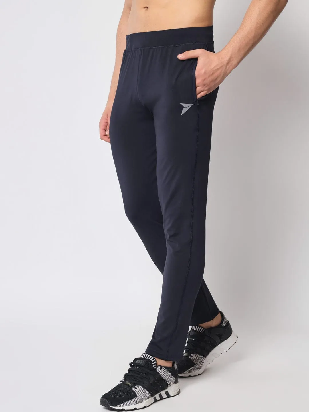 Fitinc Slimfit Navy Blue Trackpant for Gym & Yoga