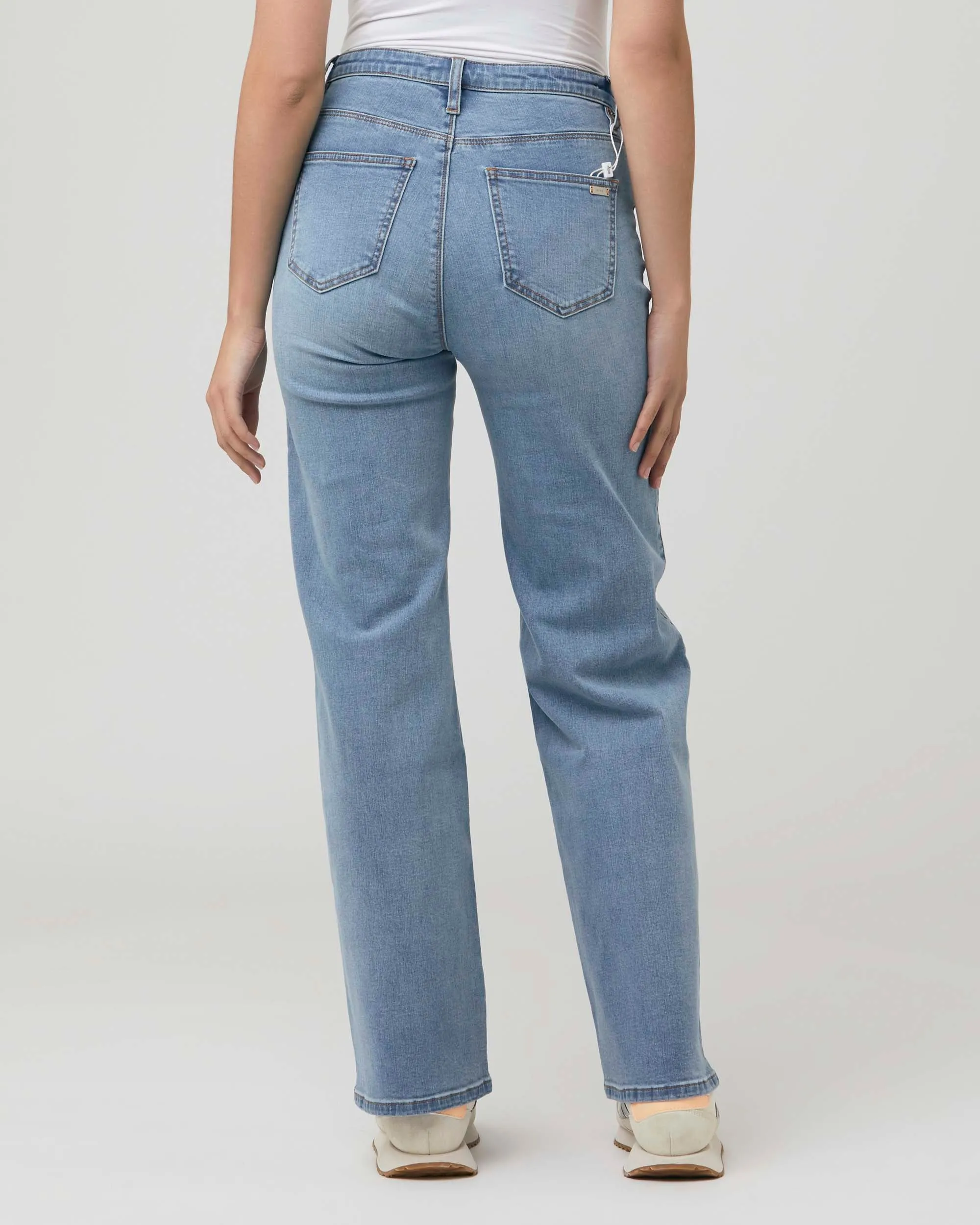 'Kyle' Wide-Leg Maternity Jeans - Light Blue