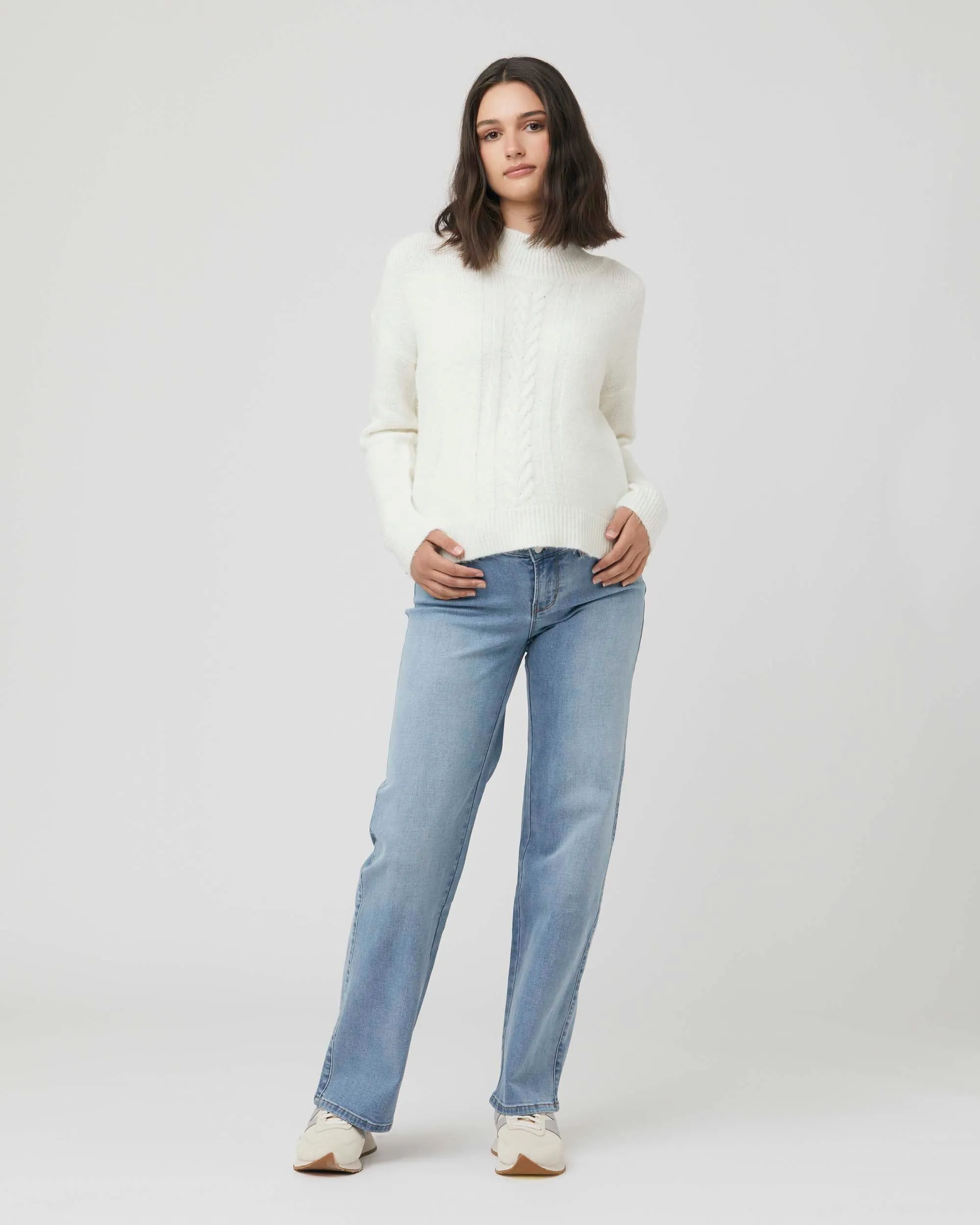 'Kyle' Wide-Leg Maternity Jeans - Light Blue