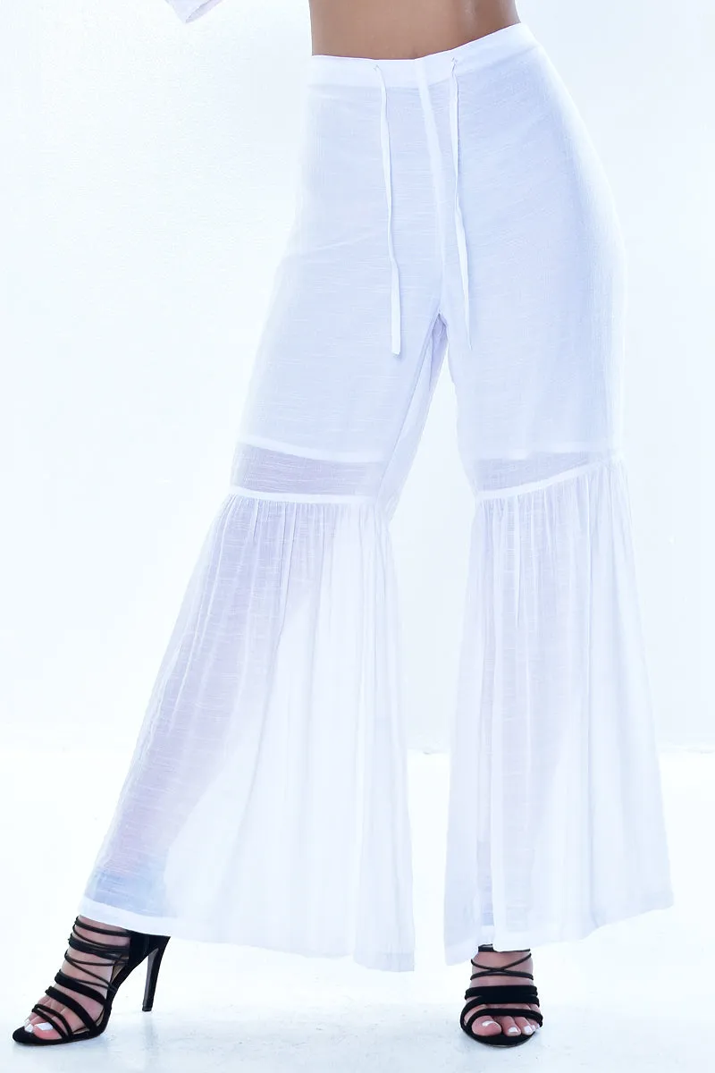 Ladies Bell Bottom Drawstring Pants by Azucar