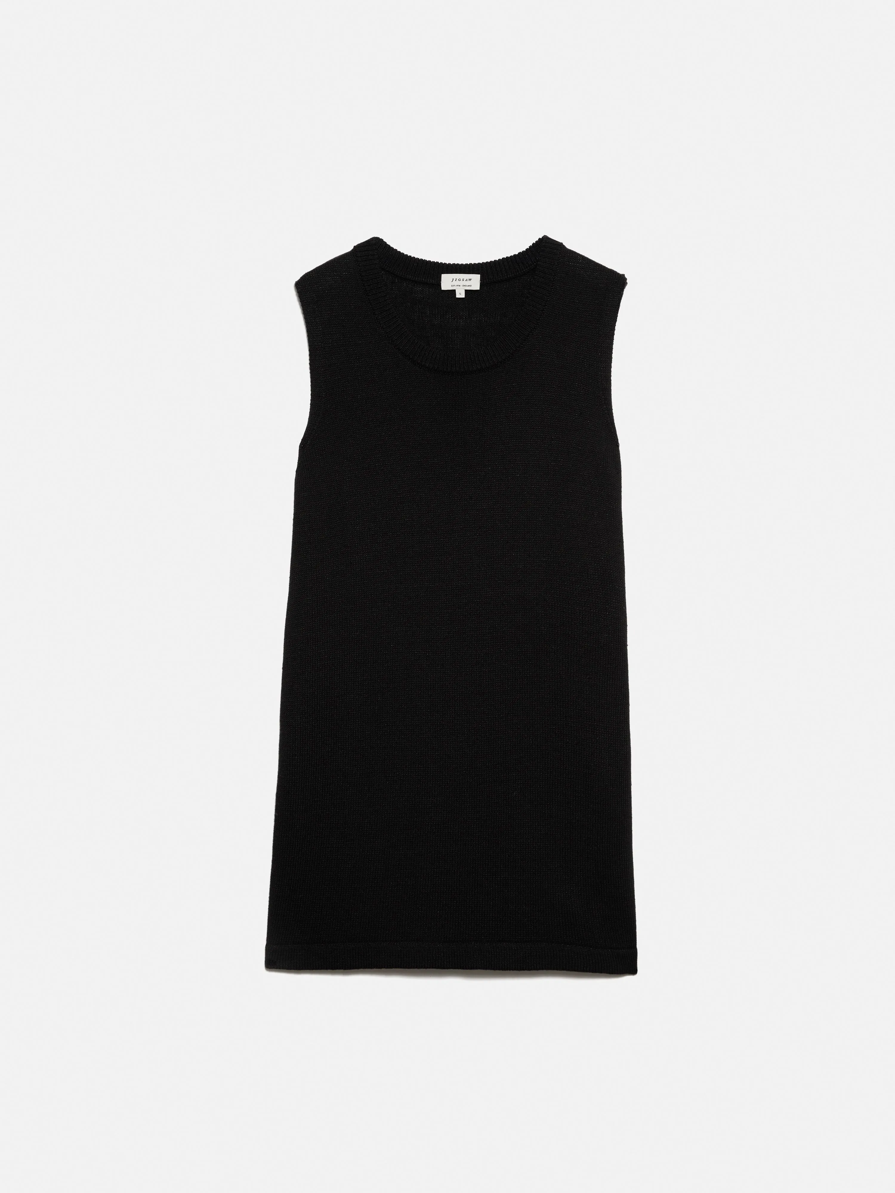Linen Cotton Knitted Tunic | Black