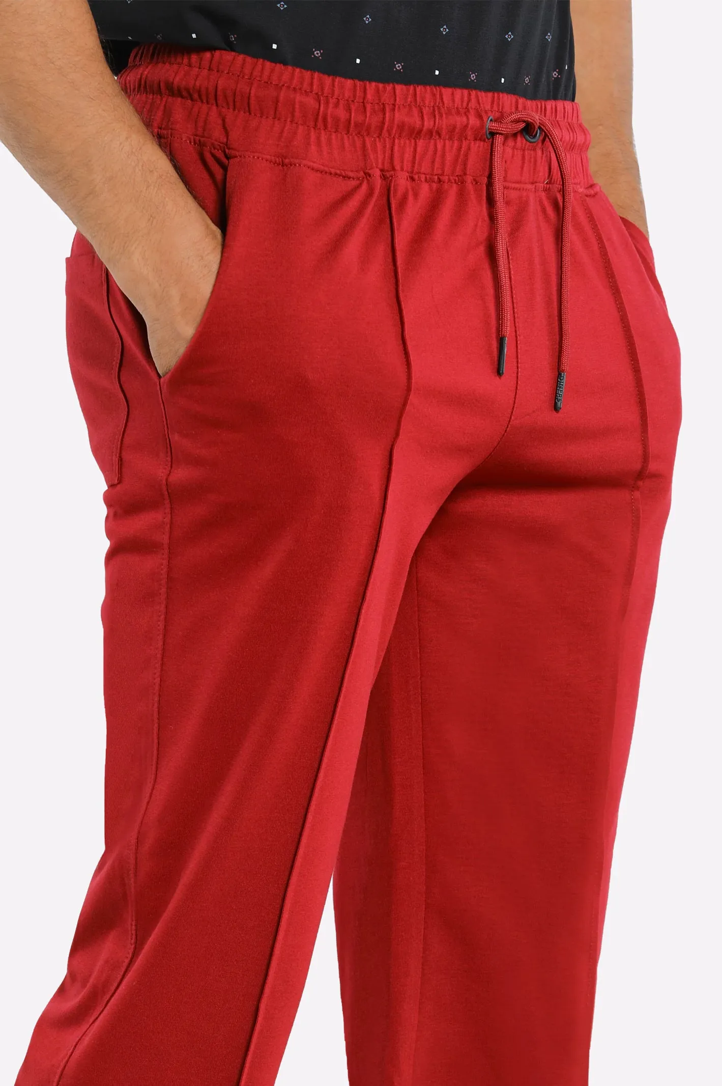 Maroon Causal Knitted Trouser