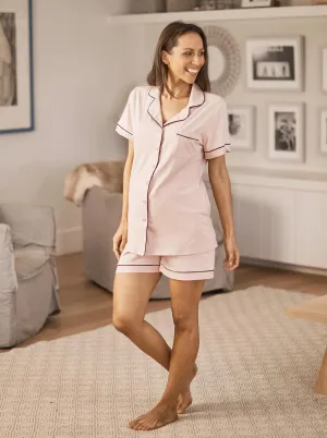 Maternity and Nursing Pyjama Set in Pink