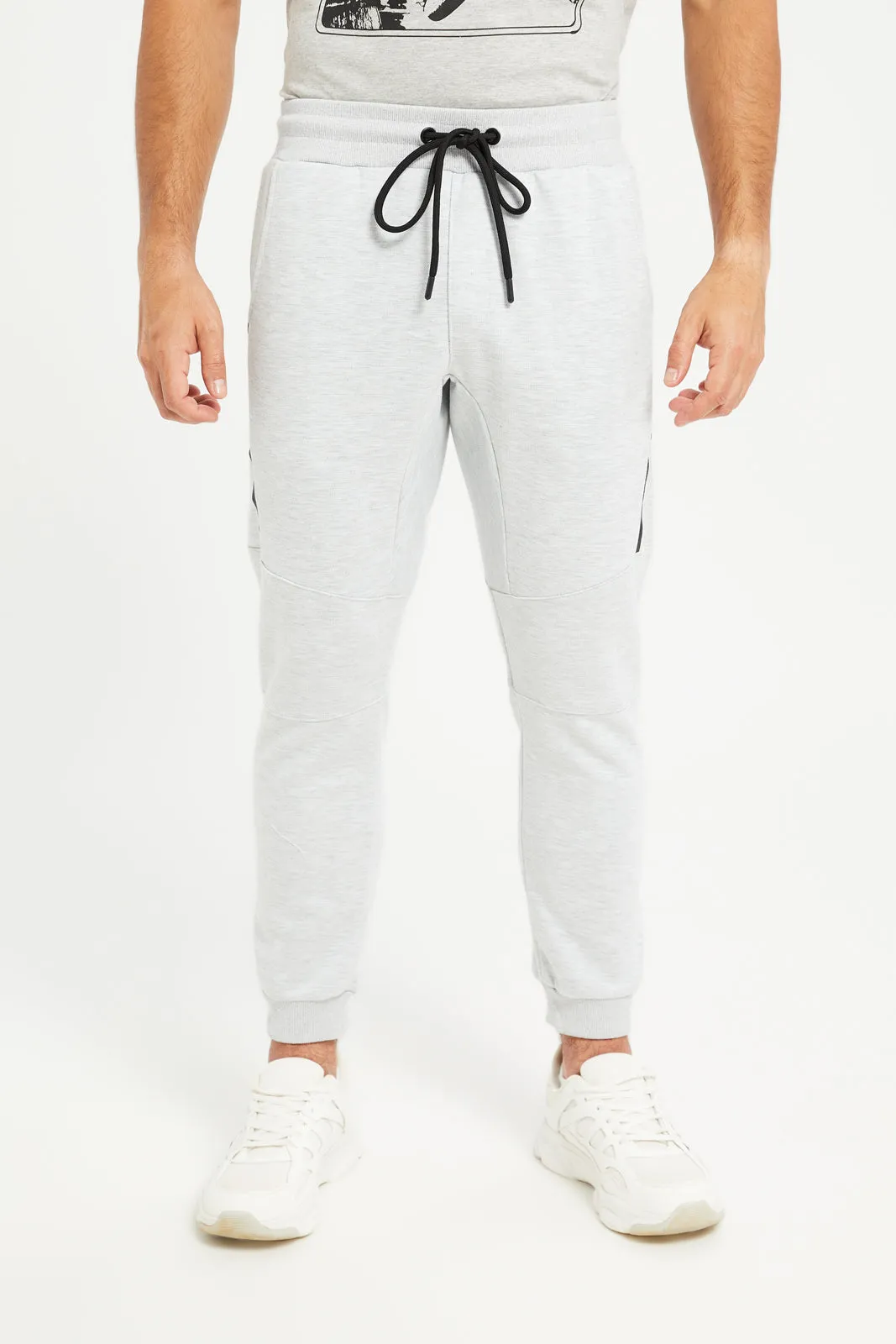Men Grey Plain Active Track Pants