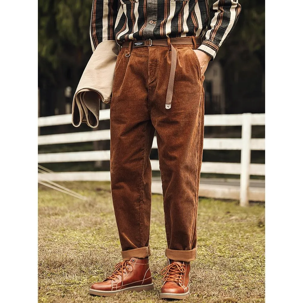 Men's American Retro Casual Slim Corduroy Pants