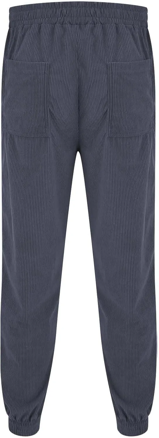 Men's Cargo Sweatpants Pants Mid Trousers Solid Cotton Casual Drawstring Men Elastic Waist with Pockets Athletic