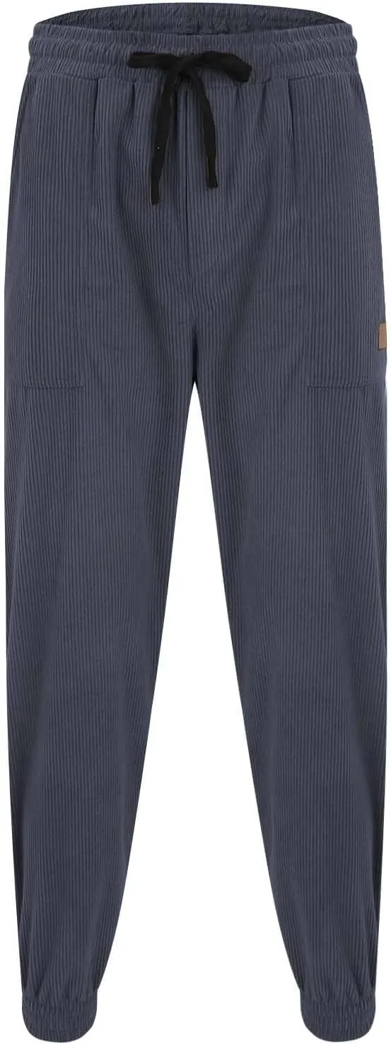 Men's Cargo Sweatpants Pants Mid Trousers Solid Cotton Casual Drawstring Men Elastic Waist with Pockets Athletic