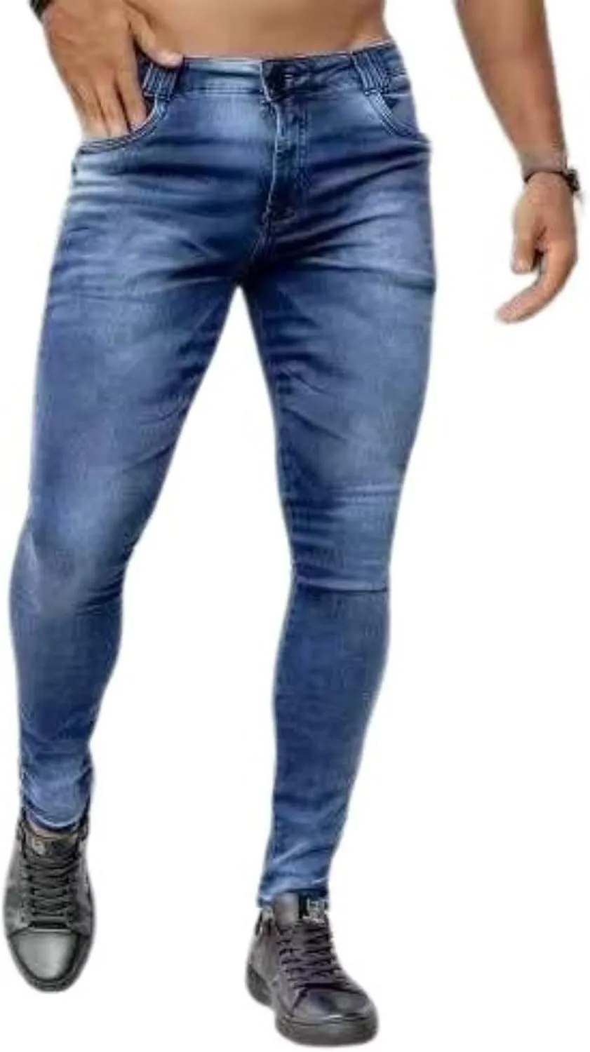 Mens Jeans Pants Slim Fit Comfy Stretch Jeans Pants Distressed Fashion Comfort Pants Summer Trousers for Daily Work