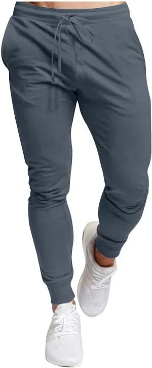 Mens Joggers Sweatpants Slim Fit Workout Training Gym Jogger Pants with Pockets Casual Drawstring Running Sweatpants
