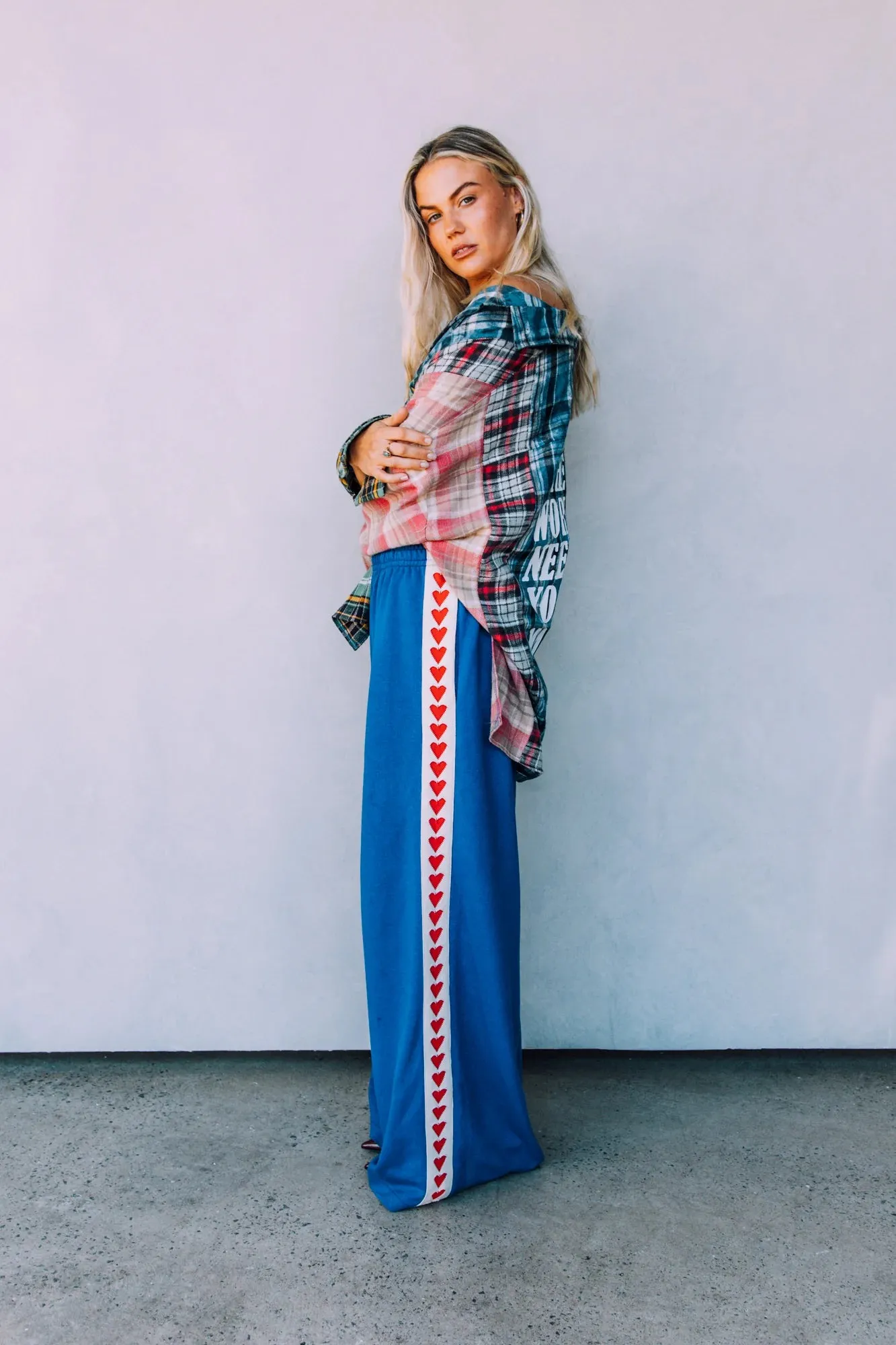 Raving Hearts Track Pant - Blue