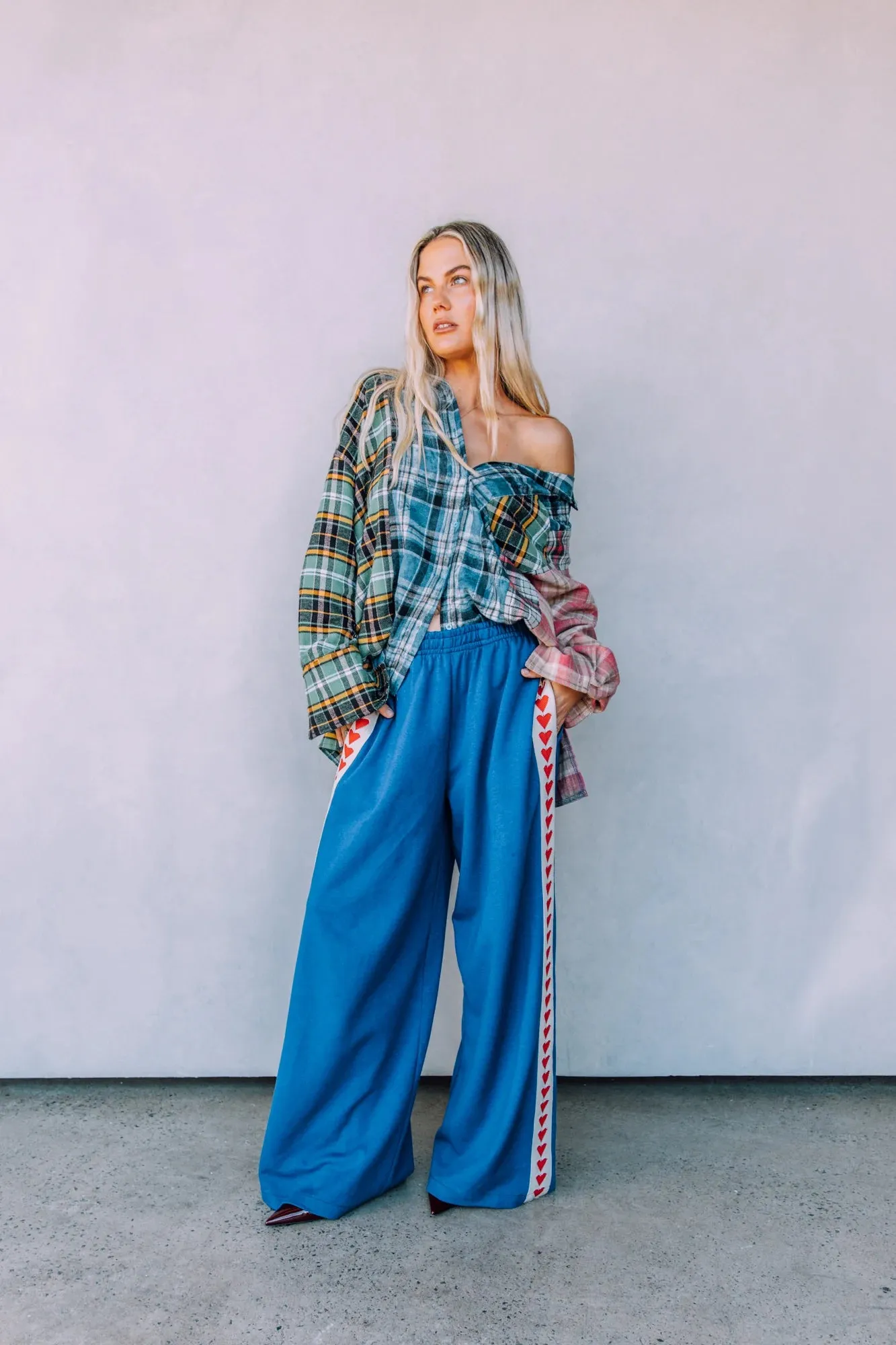 Raving Hearts Track Pant - Blue