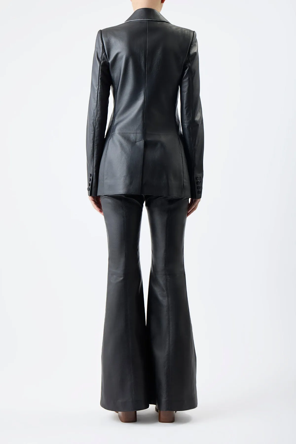 Rhein Pant in Black Nappa Leather