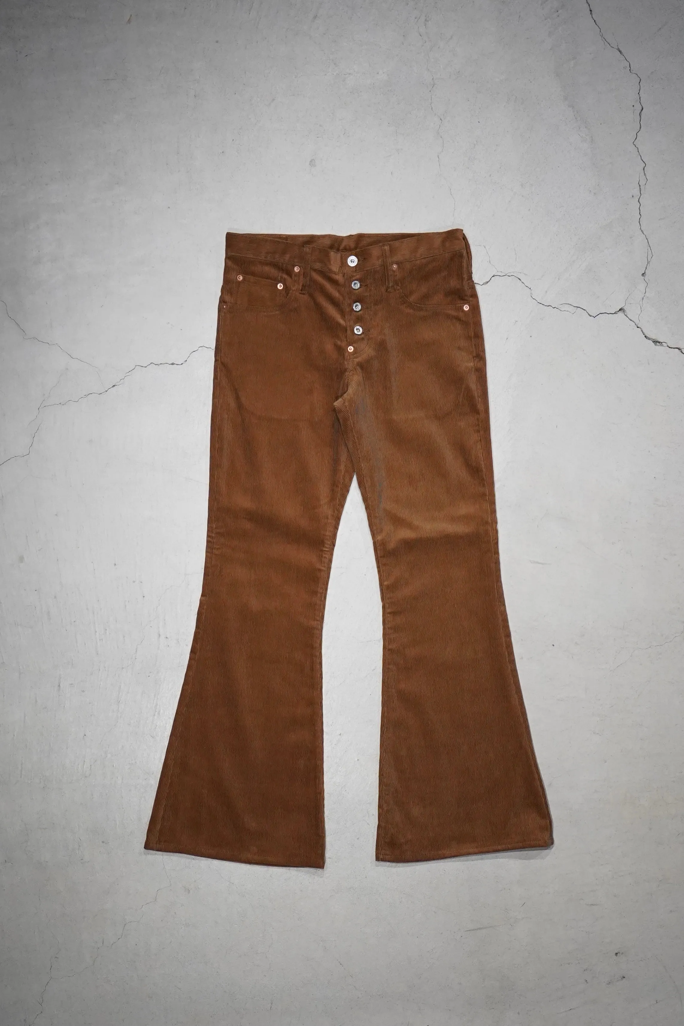 SUGARHILL CORDUROY BELL BOTTOM DEMIN PANTS(BROWN)