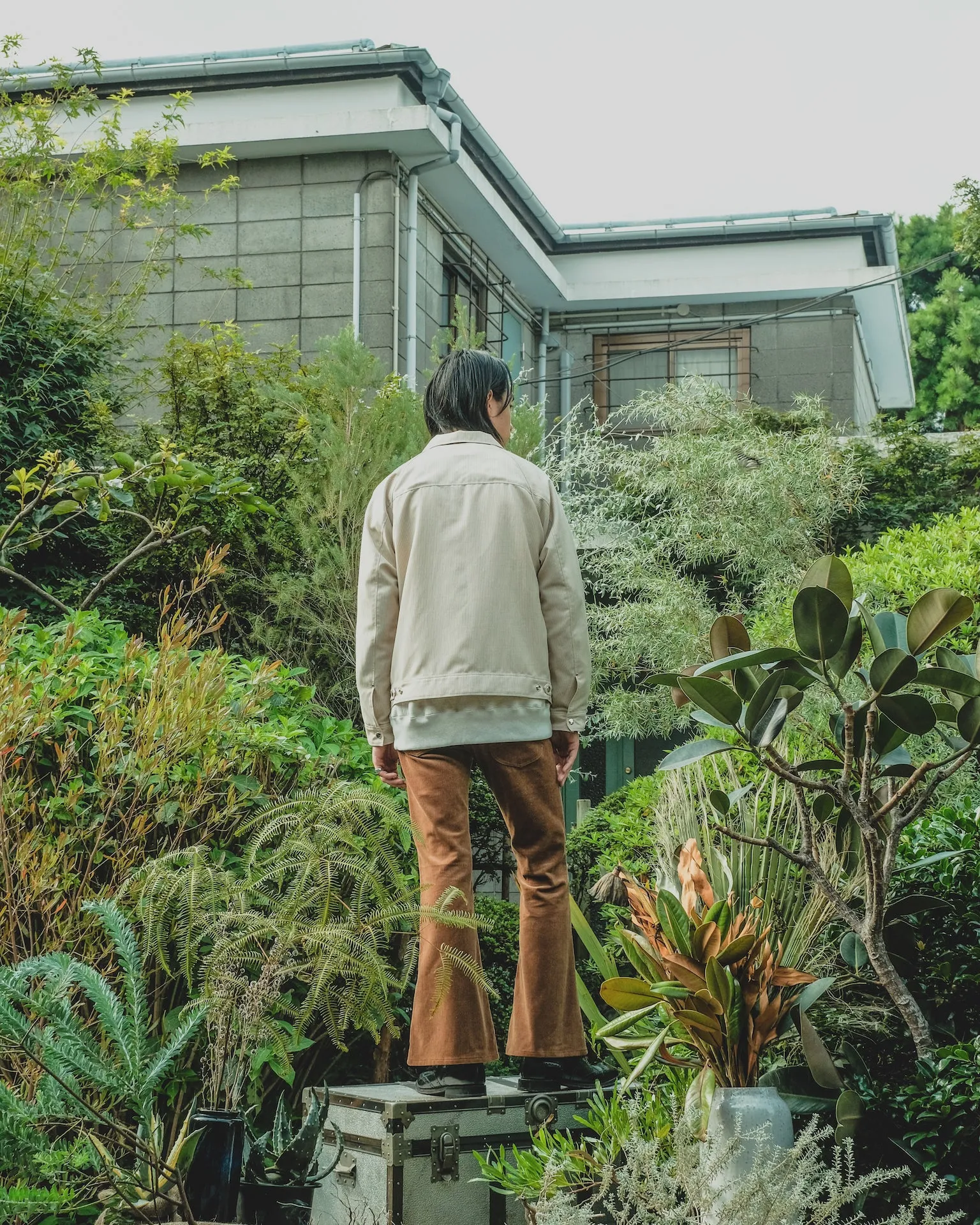 SUGARHILL CORDUROY BELL BOTTOM DEMIN PANTS(BROWN)