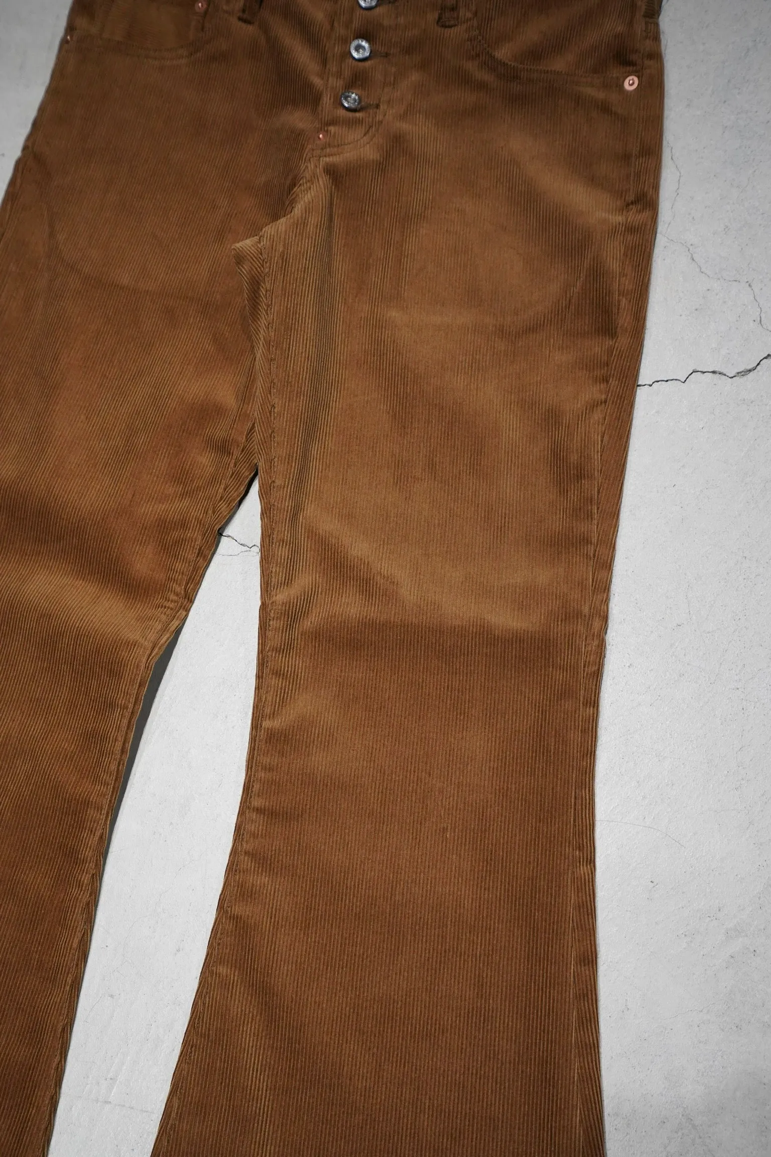 SUGARHILL CORDUROY BELL BOTTOM DEMIN PANTS(BROWN)