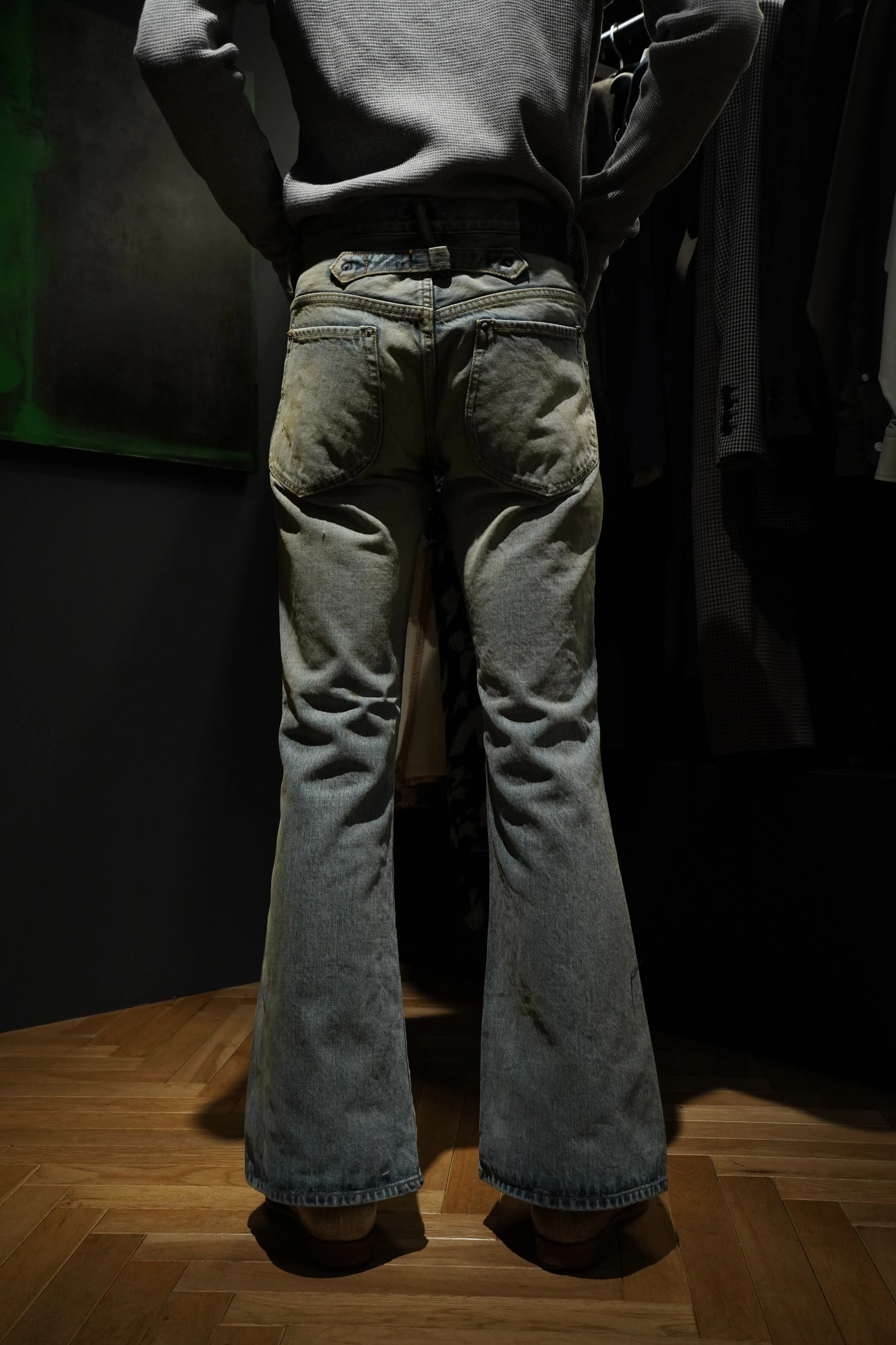 SUGARHILL FADED BELL-BOTTOM DENIM PANTS