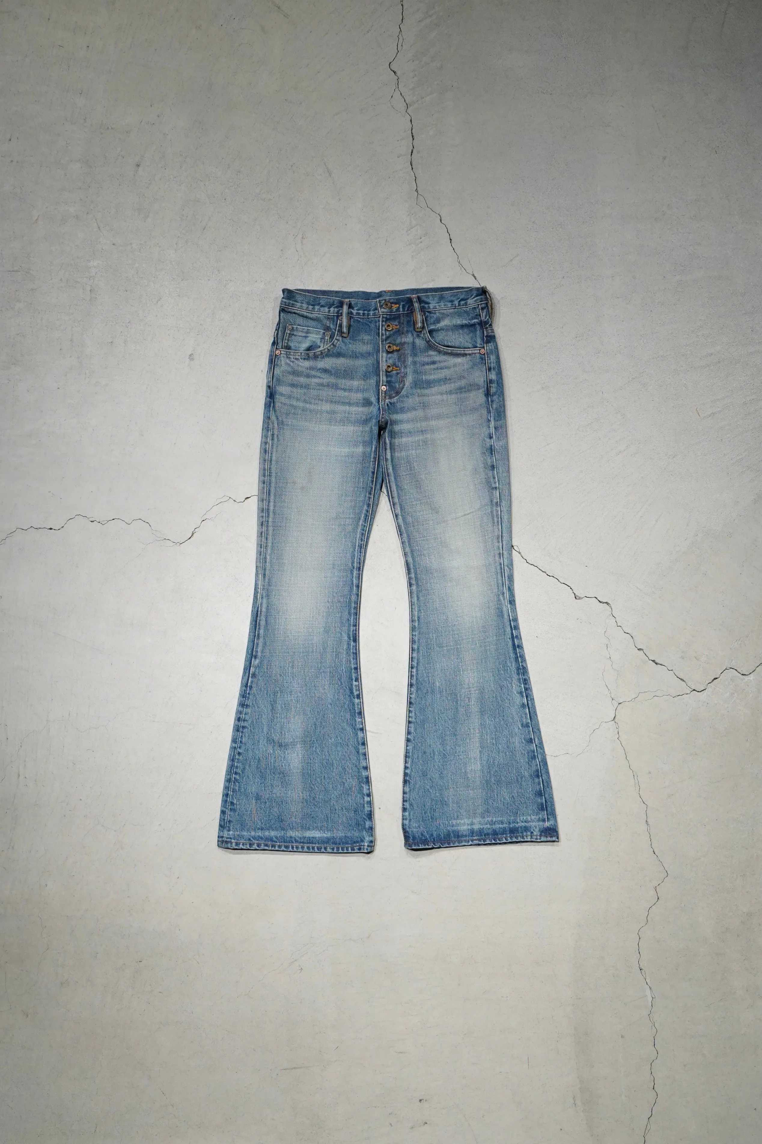 SUGARHILL FADED BELL BOTTOM DENIM PANTS
