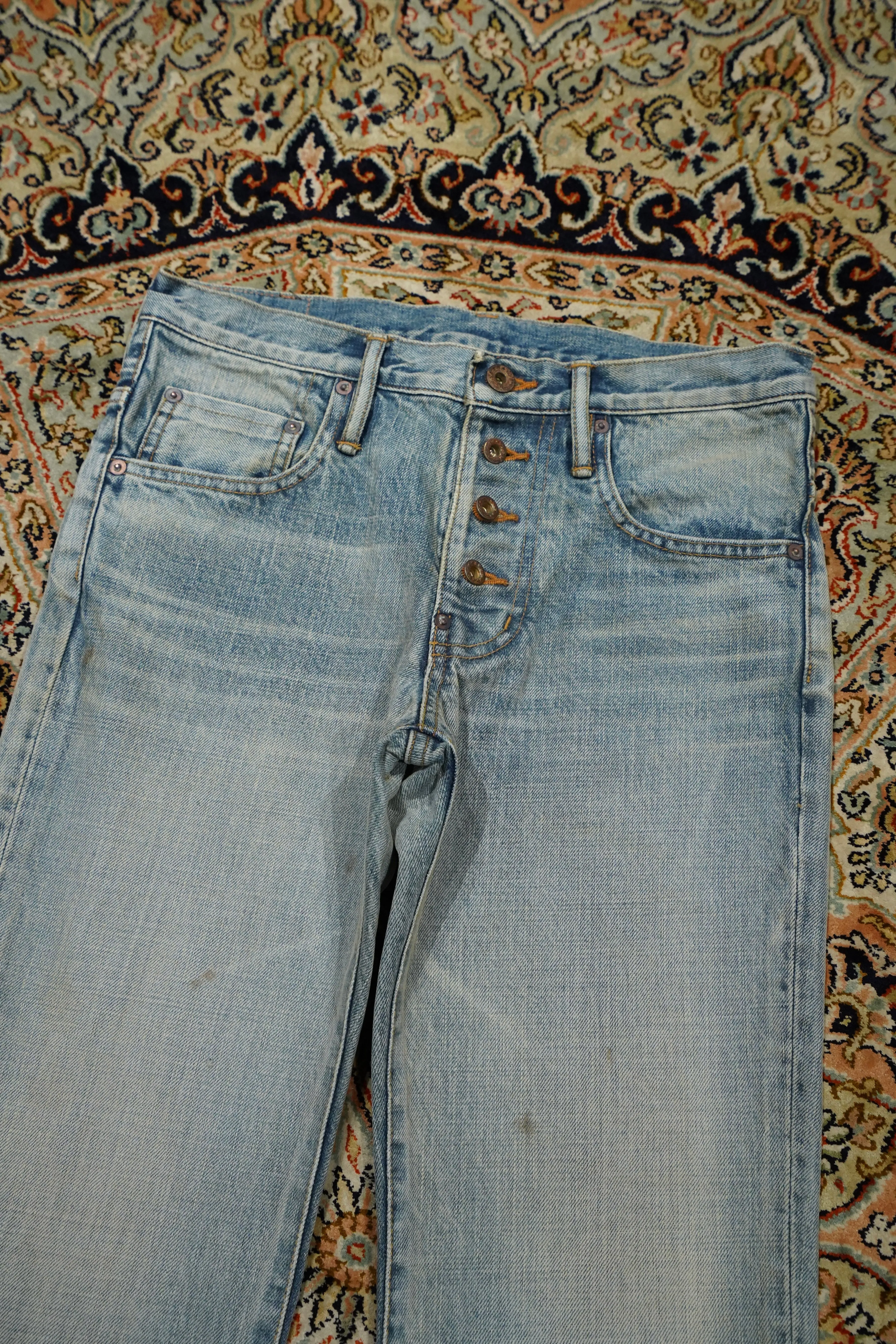 SUGARHILL FADED BELL-BOTTOM DENIM PANTS