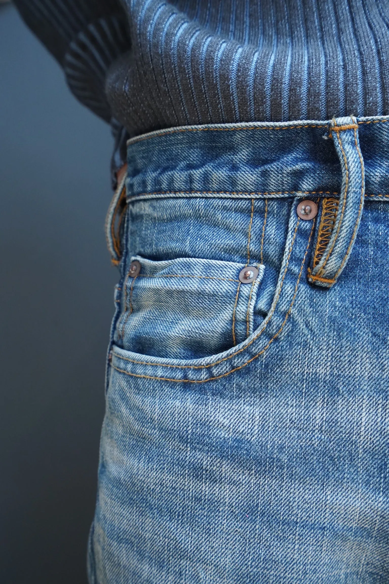SUGARHILL FADED BELL BOTTOM DENIM PANTS