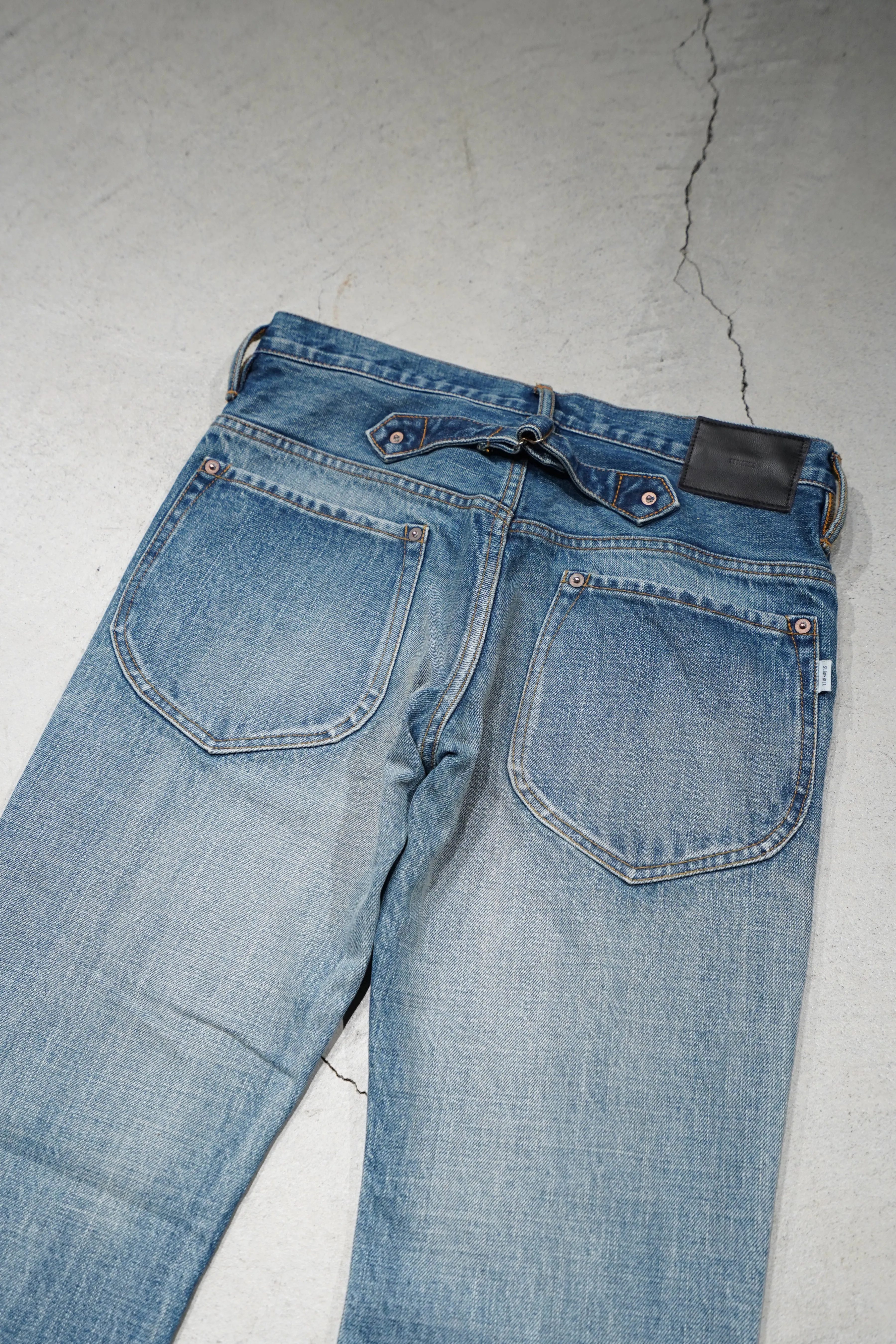 SUGARHILL FADED BELL BOTTOM DENIM PANTS