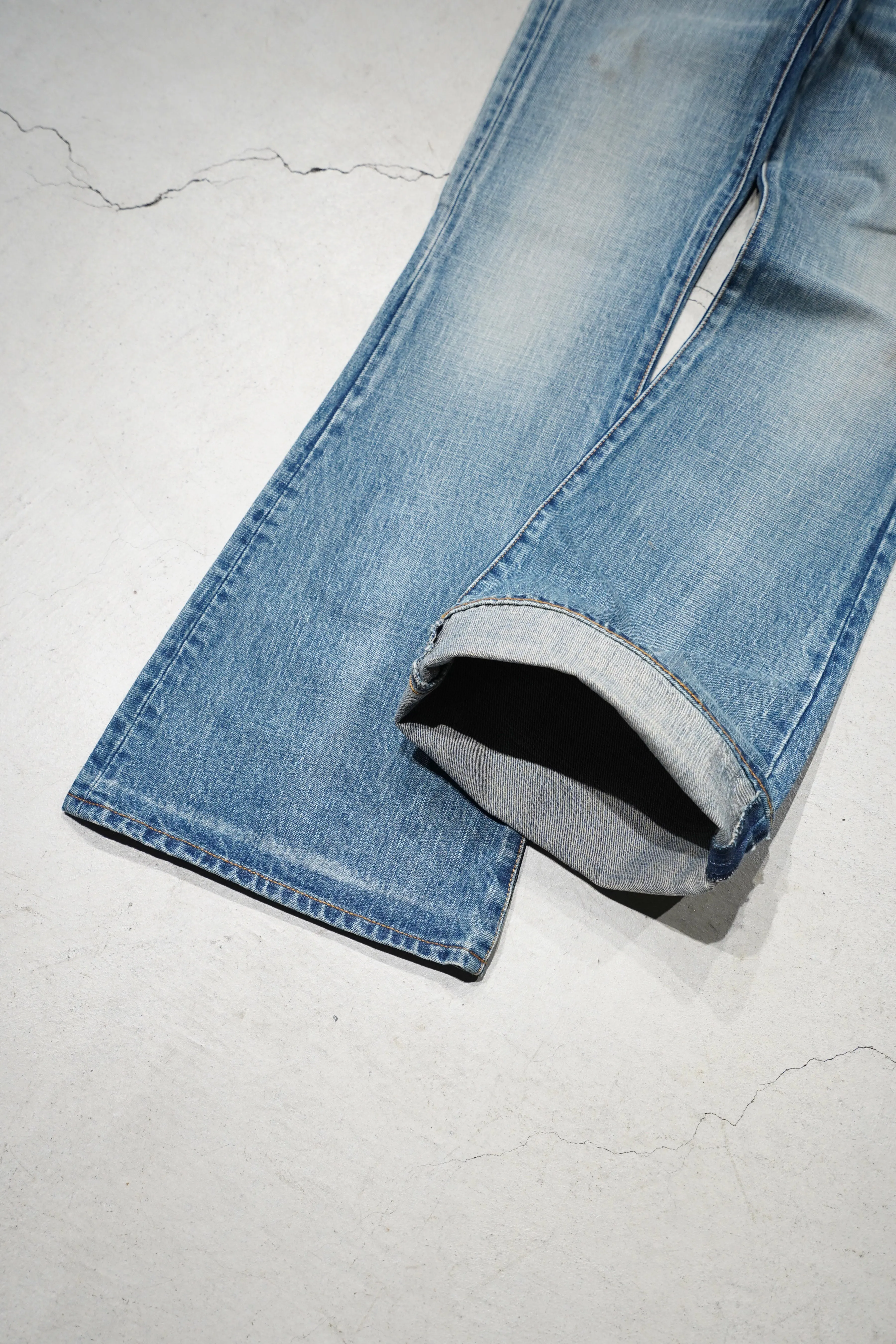 SUGARHILL FADED BELL BOTTOM DENIM PANTS