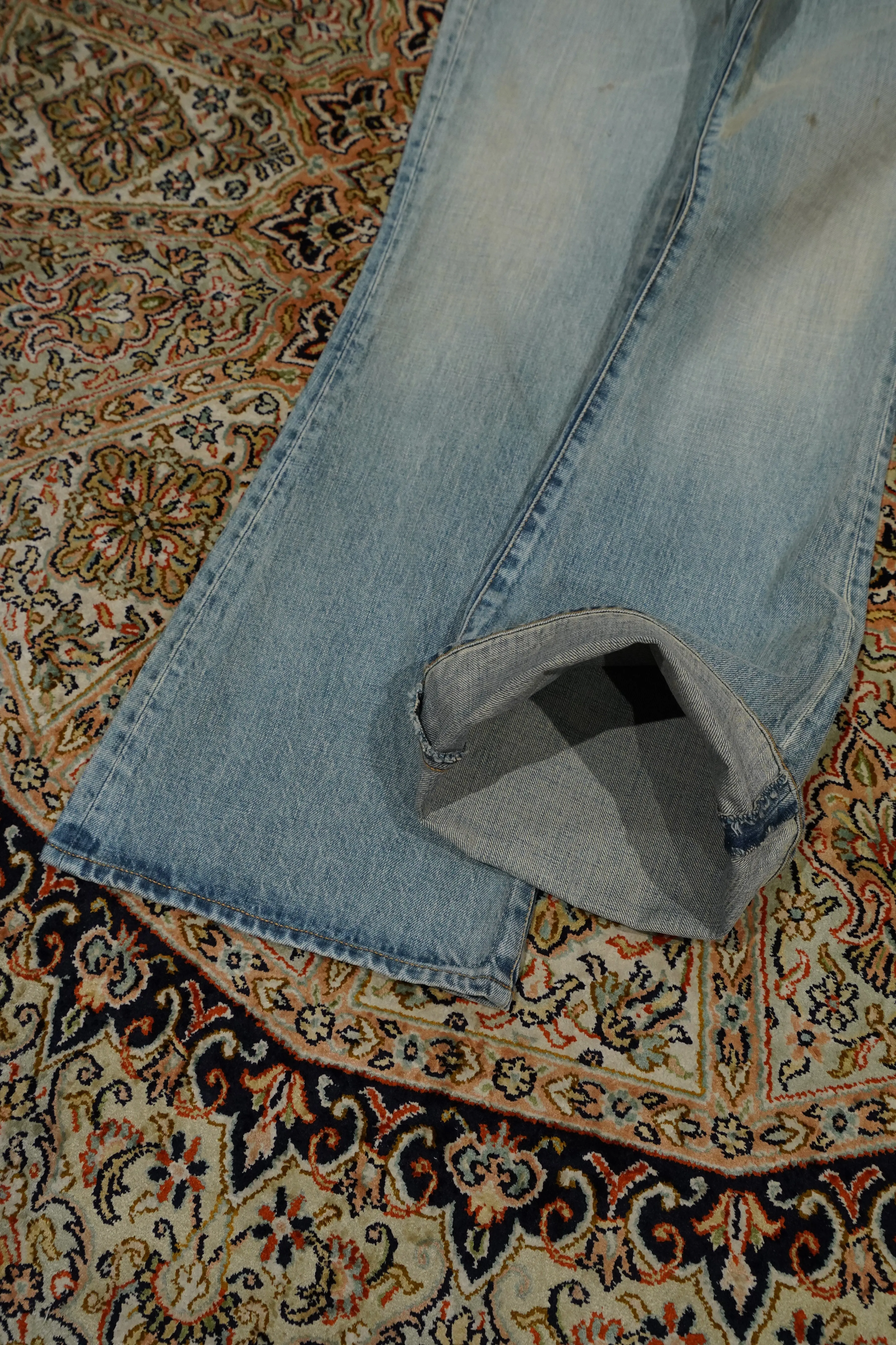 SUGARHILL FADED BELL-BOTTOM DENIM PANTS