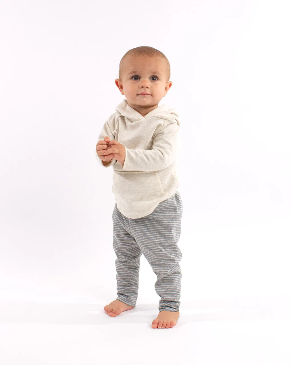 the stripe jogger - grey heather