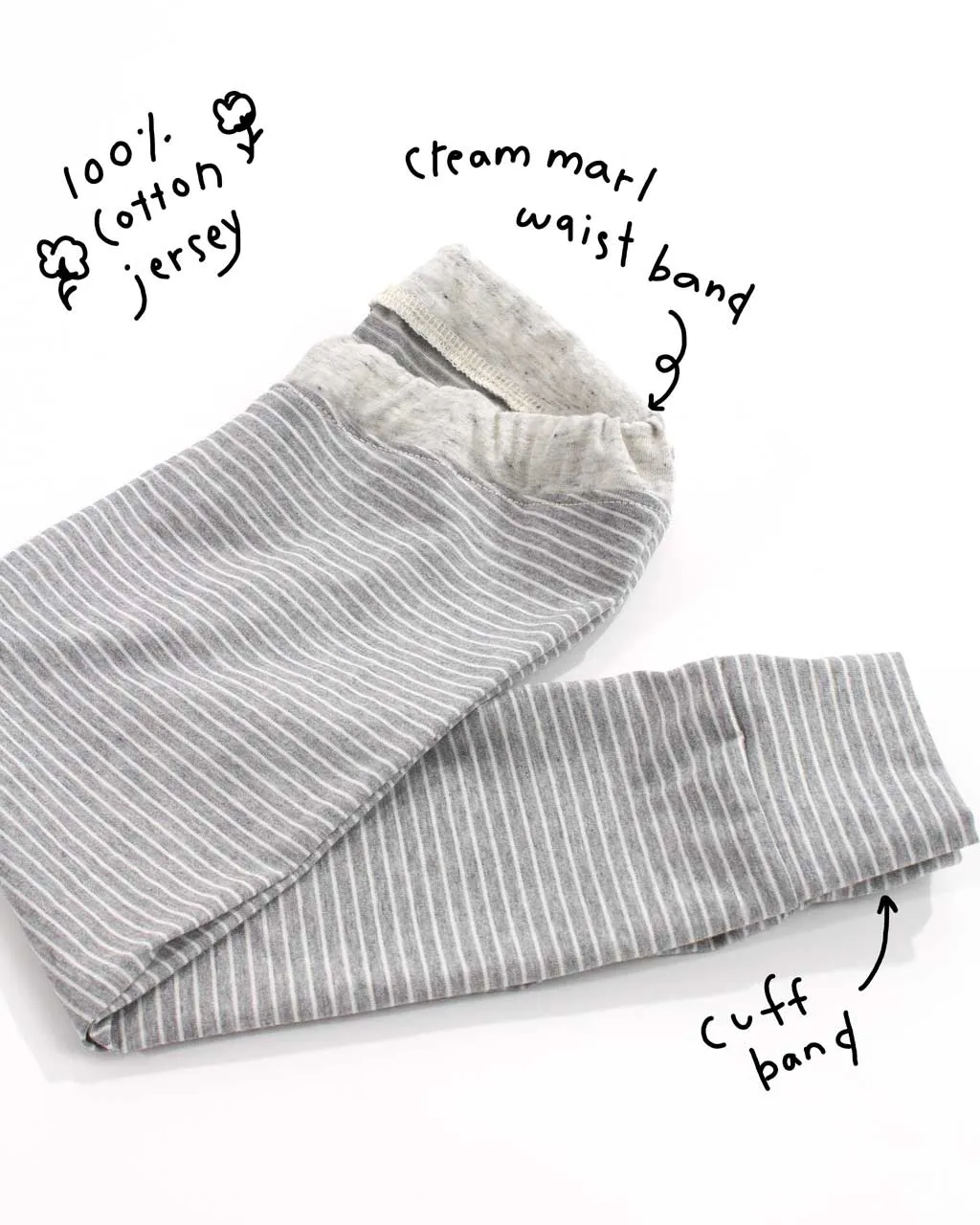 the stripe jogger - grey heather