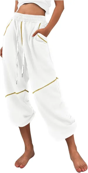 Women's 2024 Straight Leg Jeans High Waisted Capri Pants Slim Casual Denim Sports Pant Casual Dressy Pants Trousers