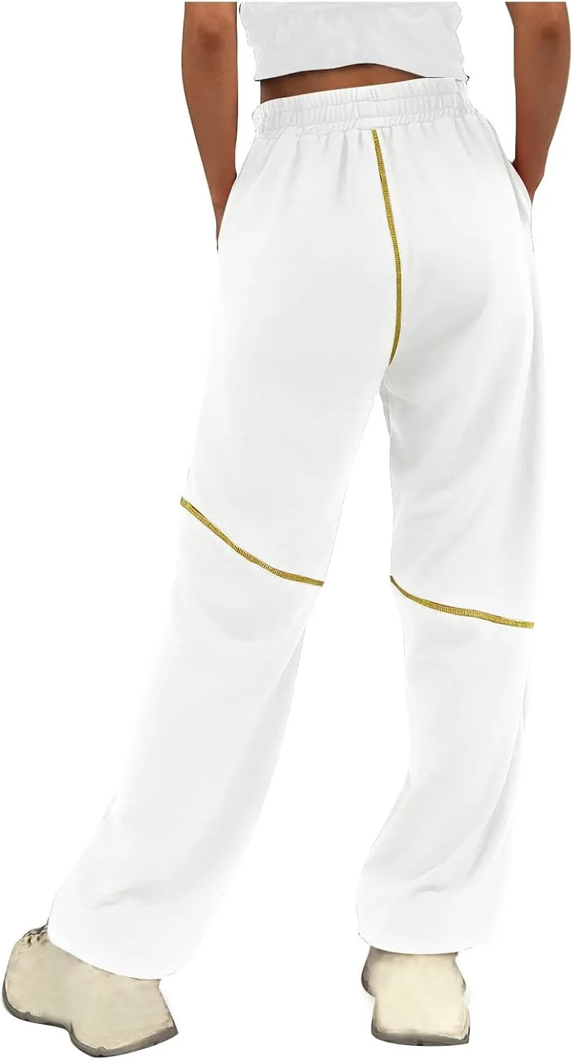 Women's 2024 Straight Leg Jeans High Waisted Capri Pants Slim Casual Denim Sports Pant Casual Dressy Pants Trousers