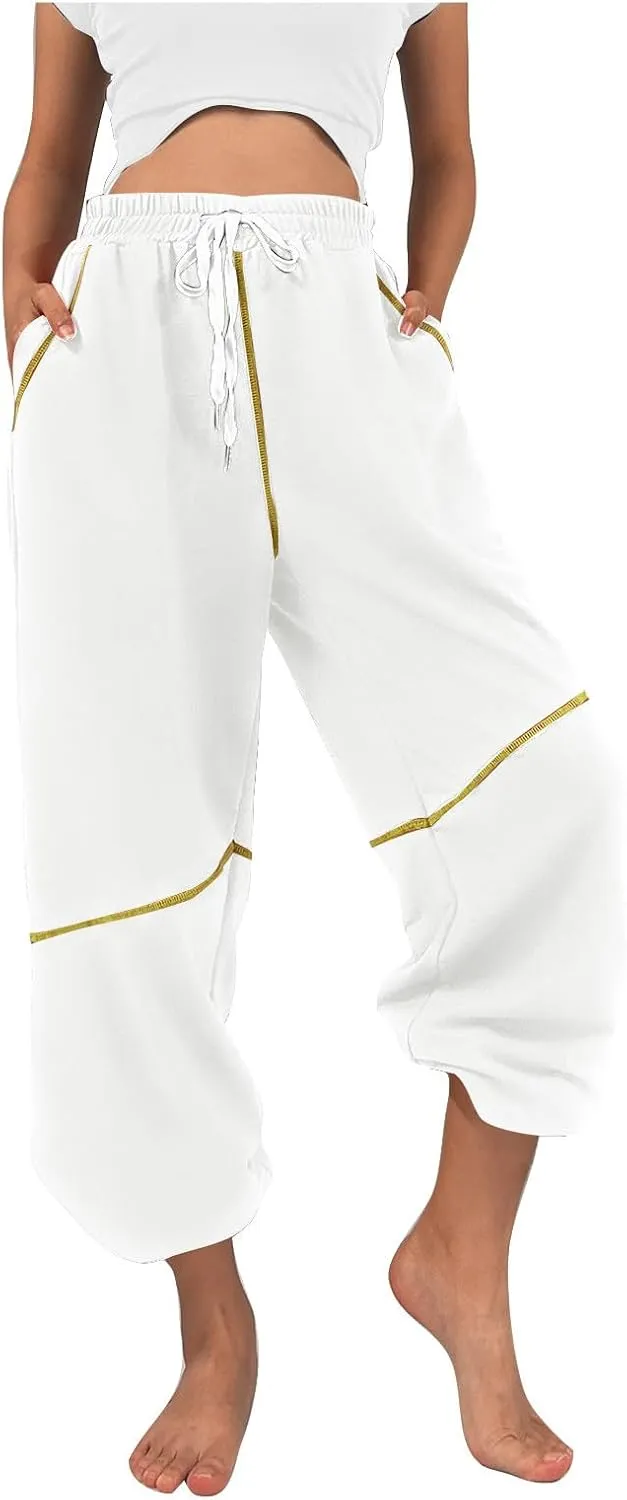 Women's 2024 Straight Leg Jeans High Waisted Capri Pants Slim Casual Denim Sports Pant Casual Dressy Pants Trousers