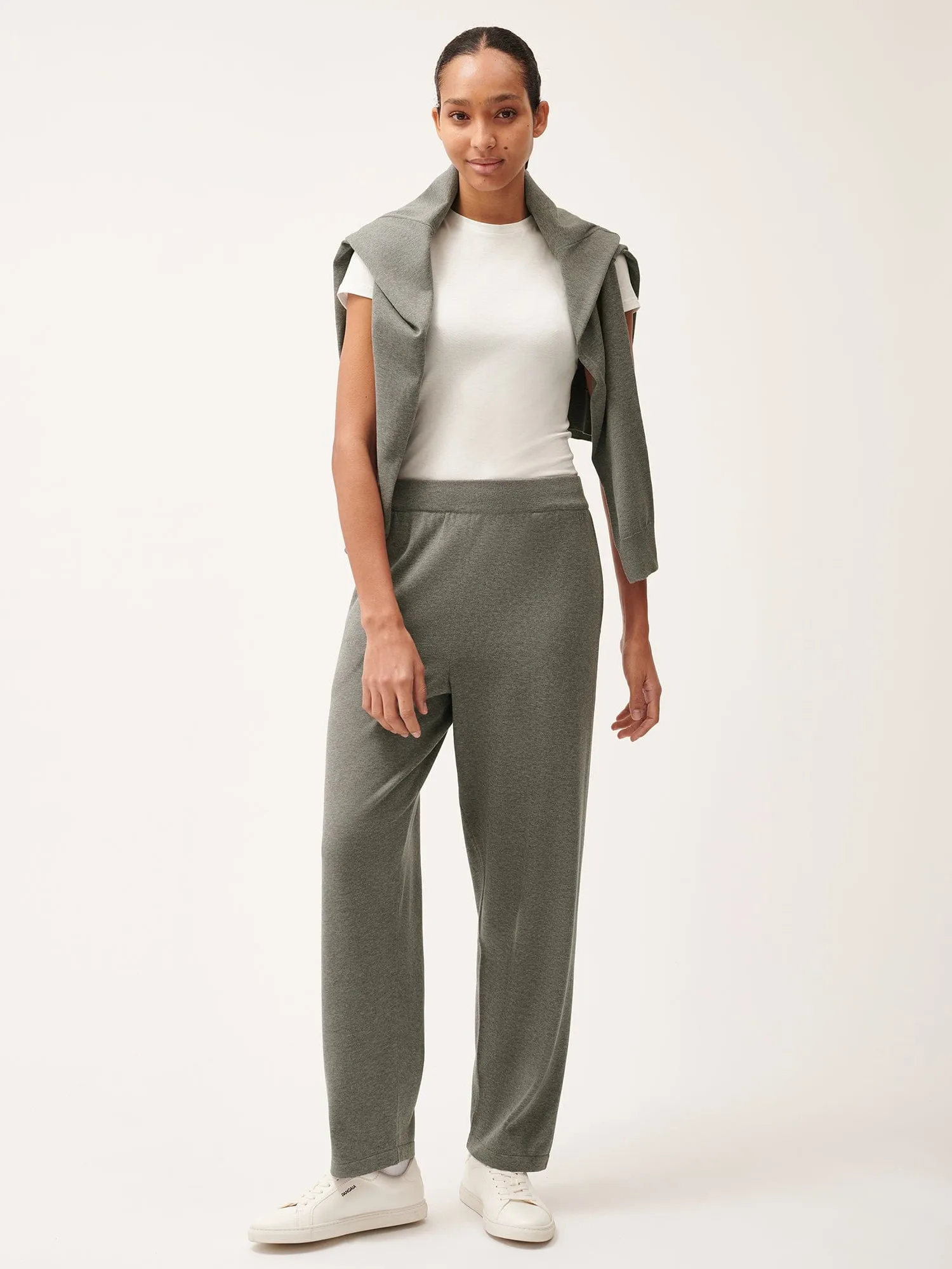 Womens DNA Knitted Straight Leg Track Pantsgrey marl