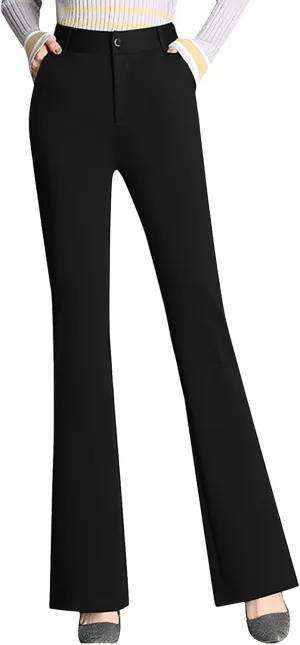 Work Pants for Women 2025 High Waist Stretch Soft Comfy Athletic Workout Yoga Pants Fashion Casual Business Trousers