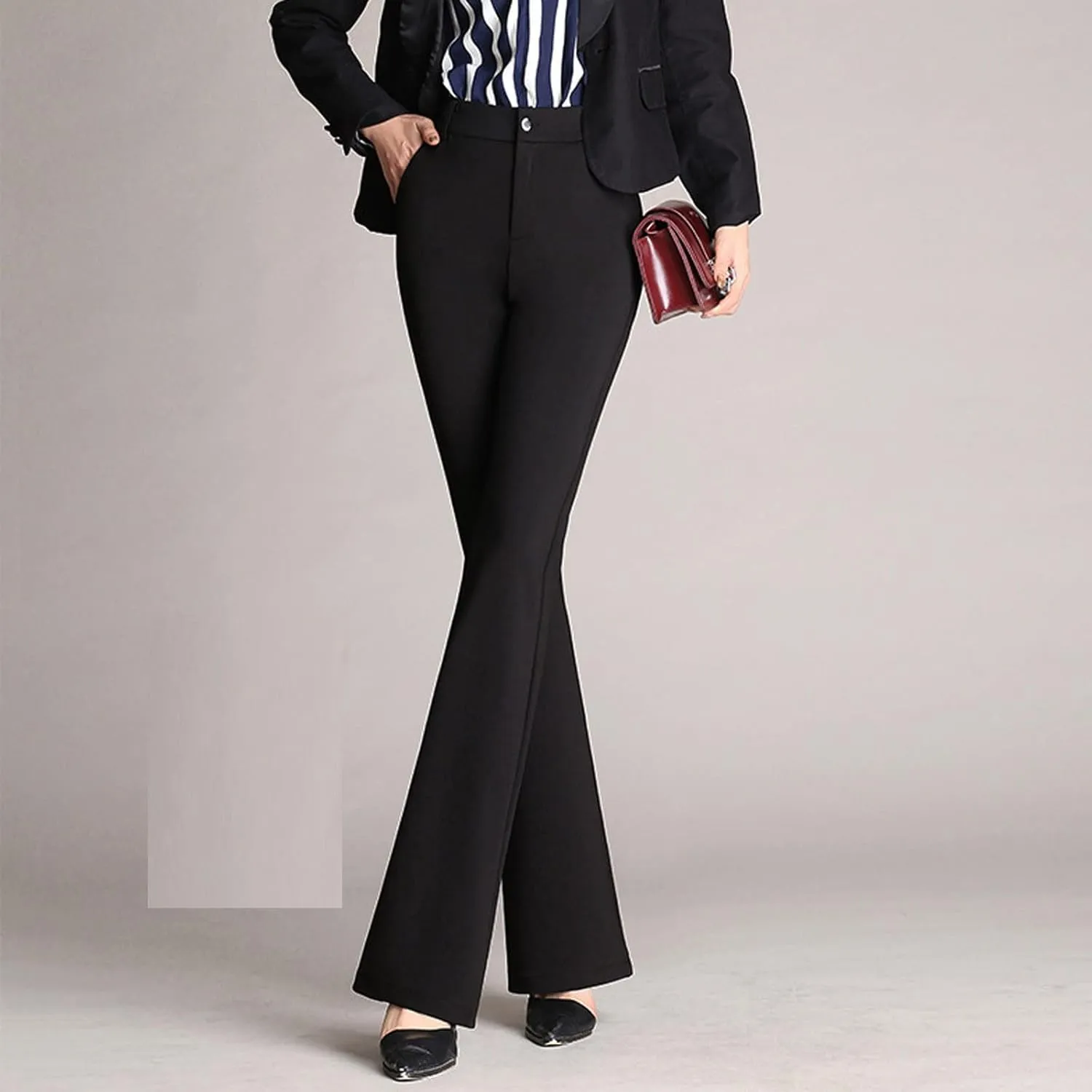 Work Pants for Women 2025 High Waist Stretch Soft Comfy Athletic Workout Yoga Pants Fashion Casual Business Trousers