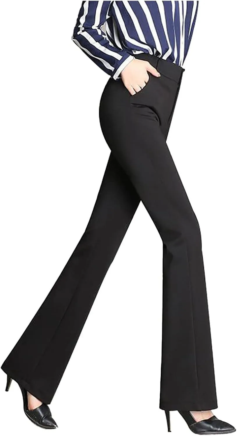 Work Pants for Women 2025 High Waist Stretch Soft Comfy Athletic Workout Yoga Pants Fashion Casual Business Trousers