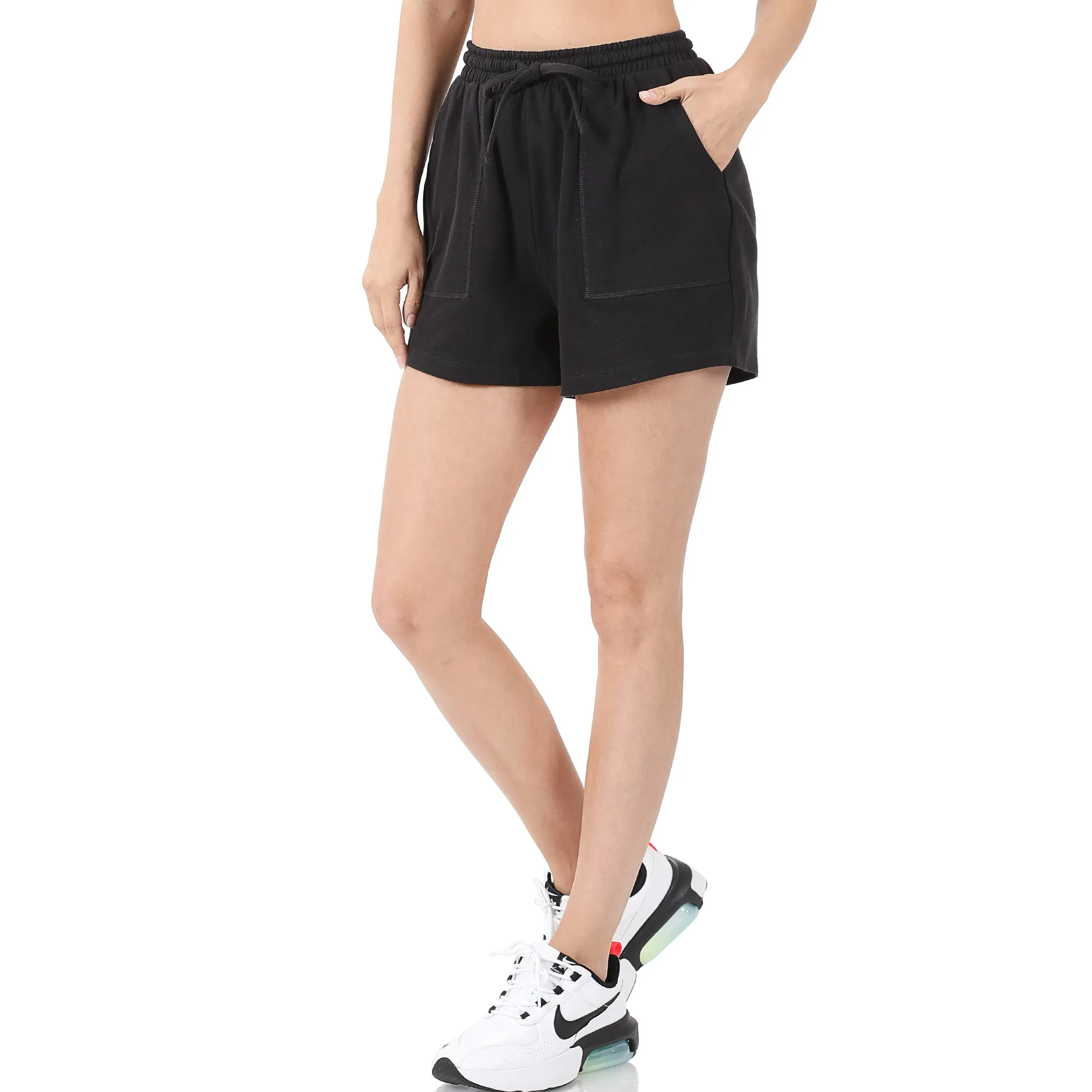 Zenana Wide Pocket Drawstring Shorts